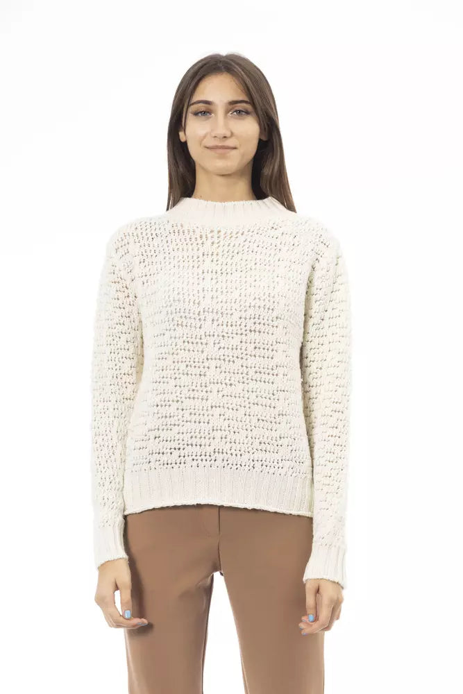 Weißer Polyamid-Pullover für Damen