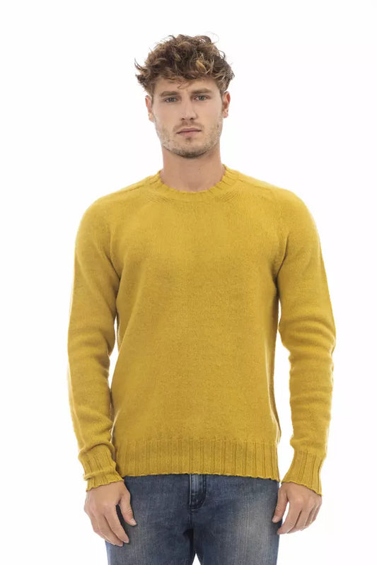 "Yellow Wool Men Sweater"