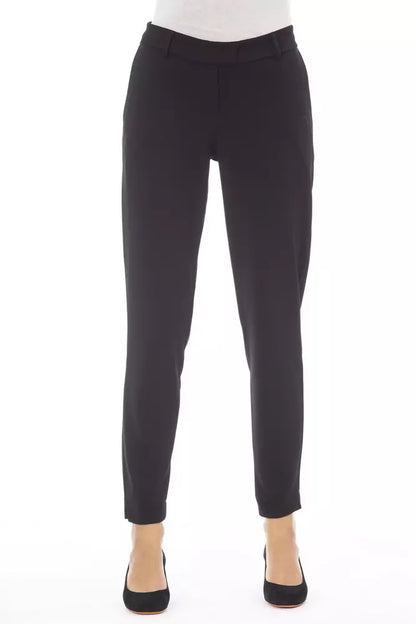 Pantalón de mujer de poliéster negro