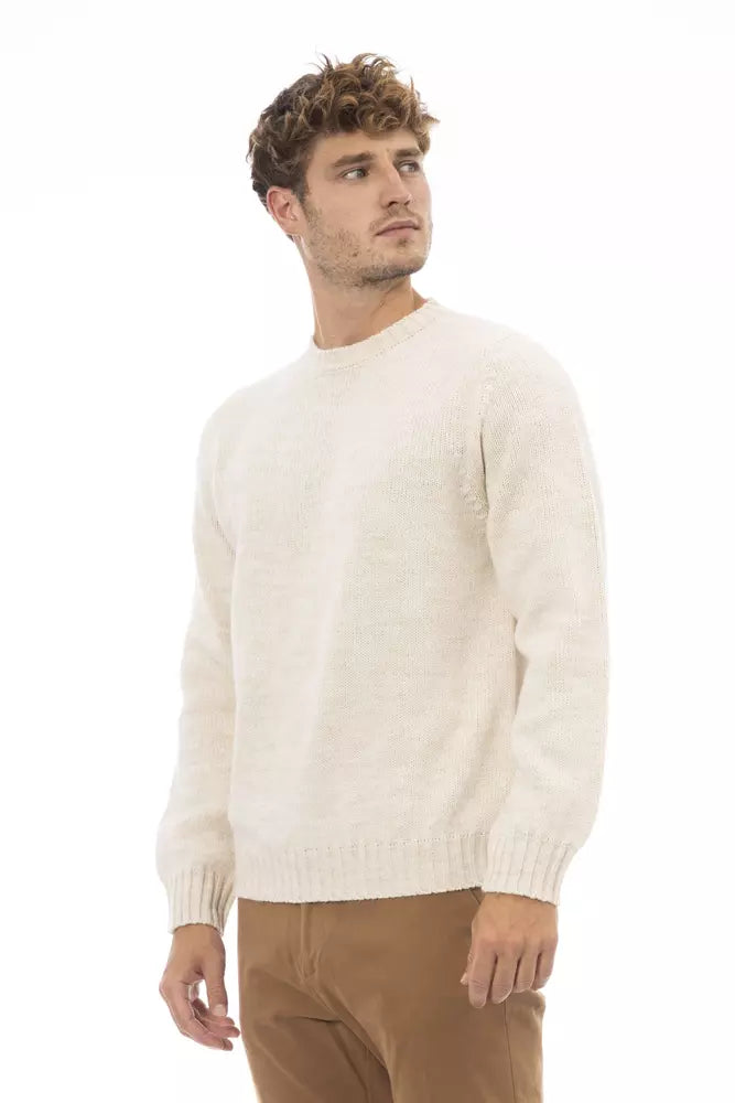 Beiger Alpaka-Pullover für Herren