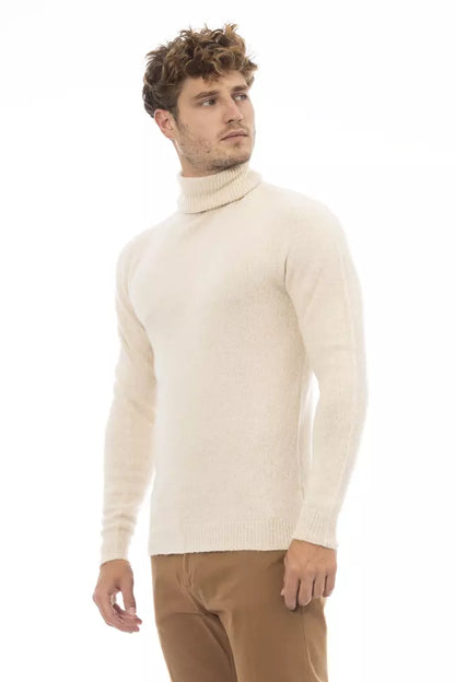 Beiger Alpaka-Pullover für Herren