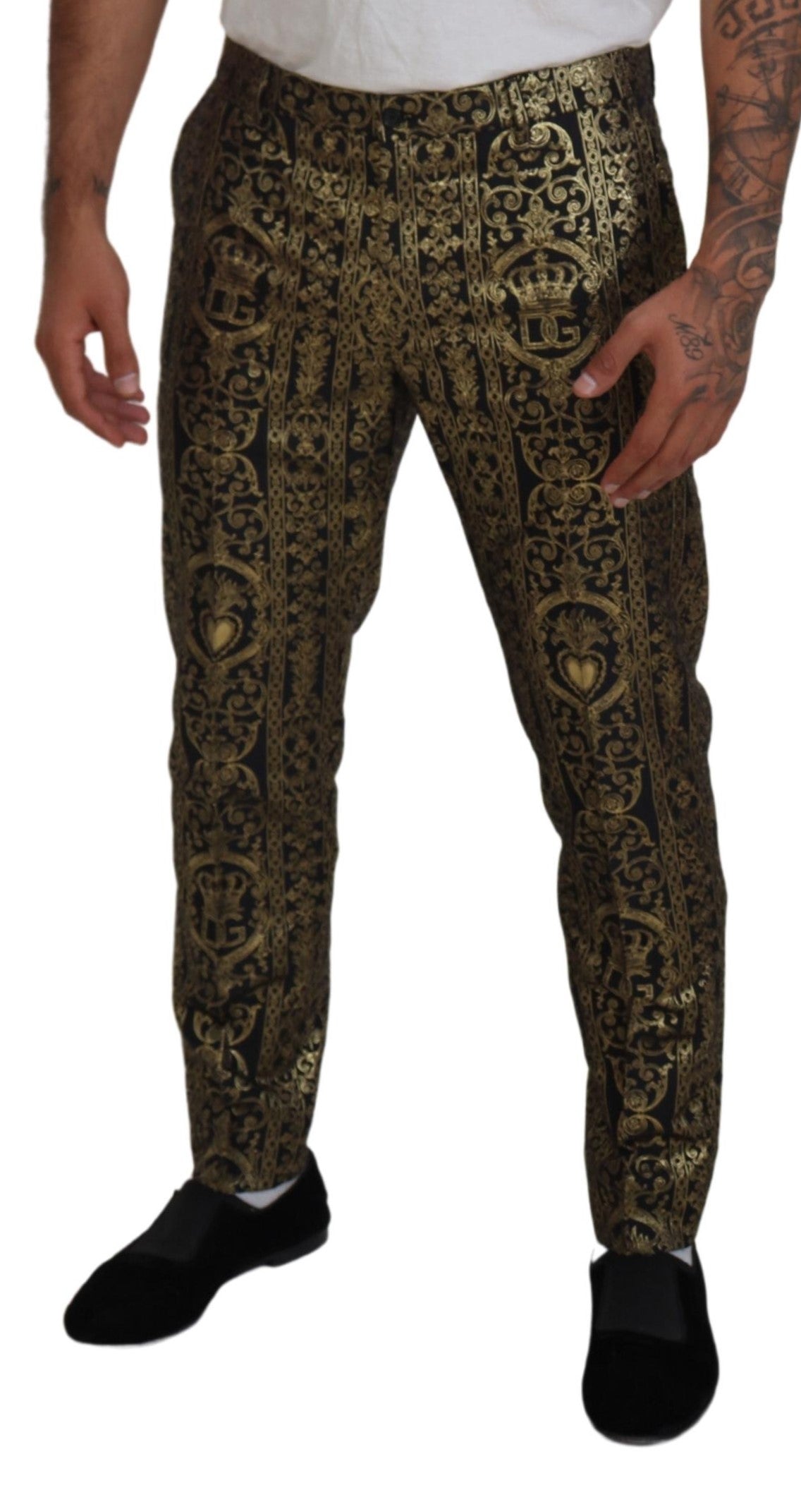 Pantalones elegantes de noche en jacquard