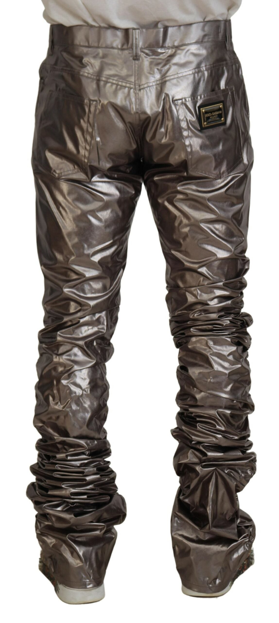 Metallic Silber Freizeithose