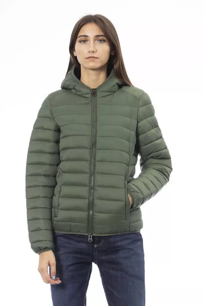 Chaqueta de nailon verde para mujer