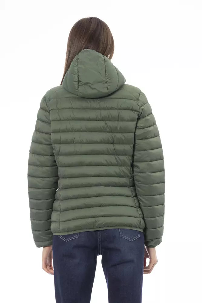 Chaqueta de nailon verde para mujer