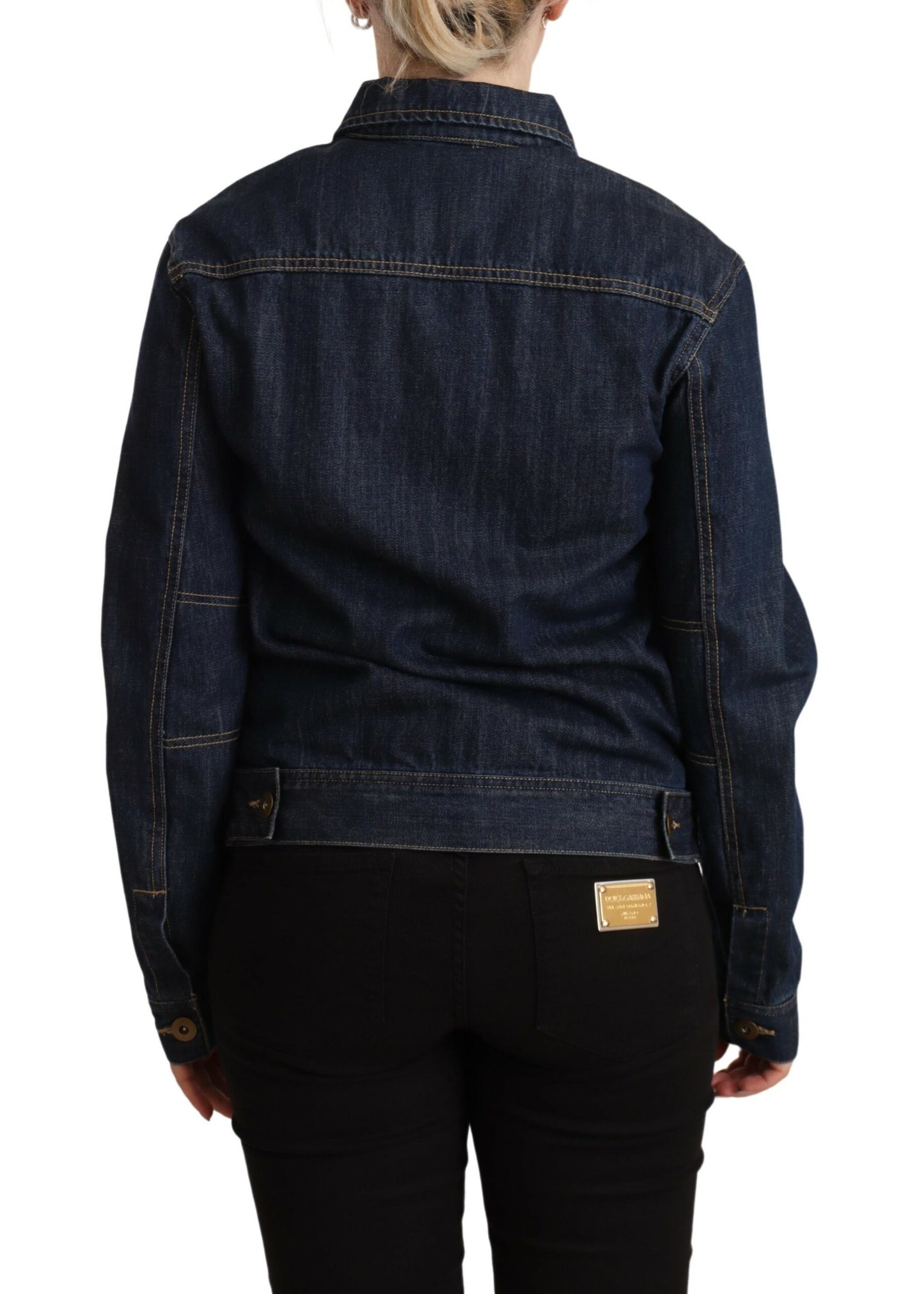 Schicke dunkelblaue Jeansjacke