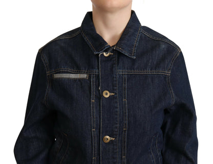 Schicke dunkelblaue Jeansjacke