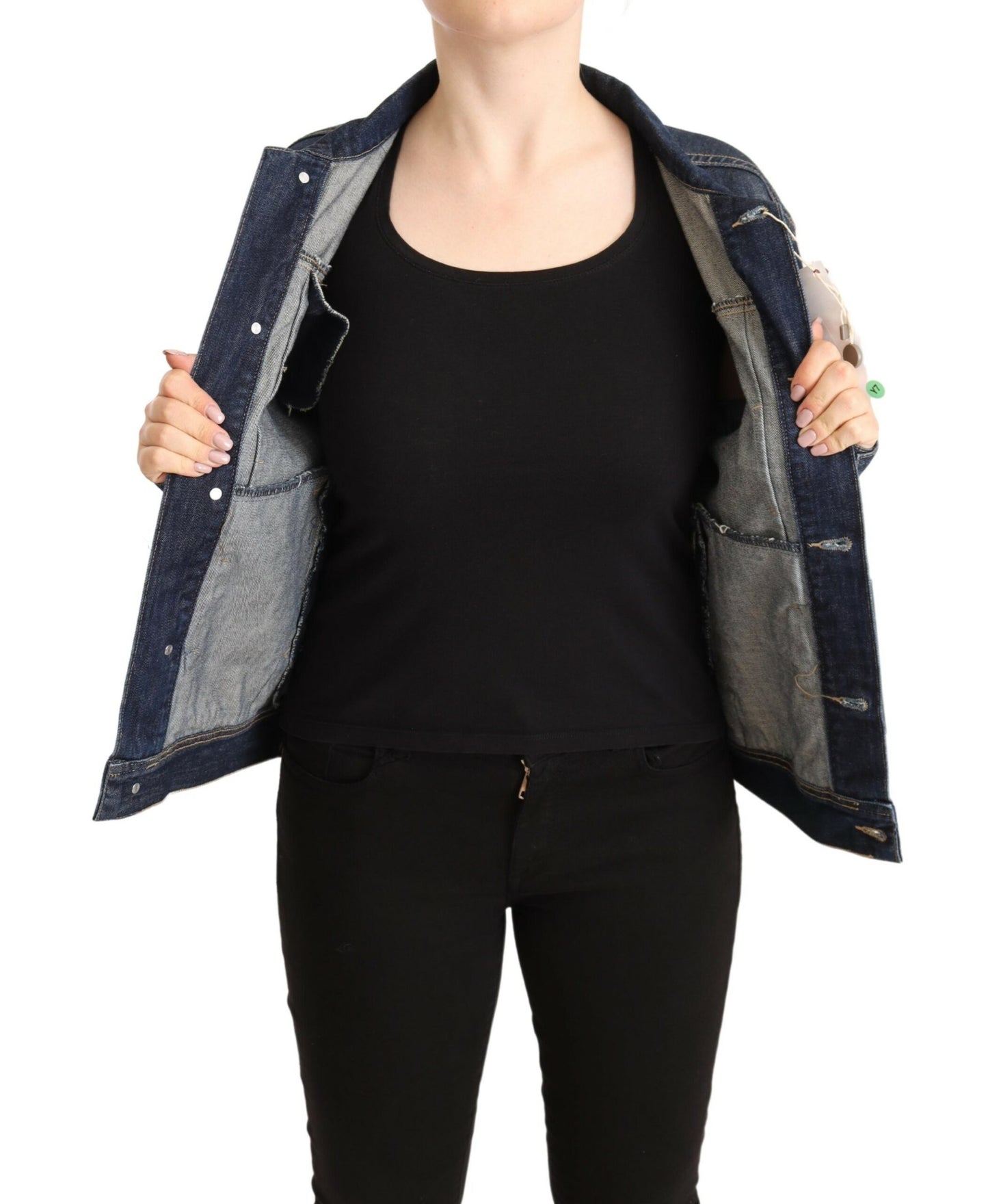 Schicke dunkelblaue Jeansjacke