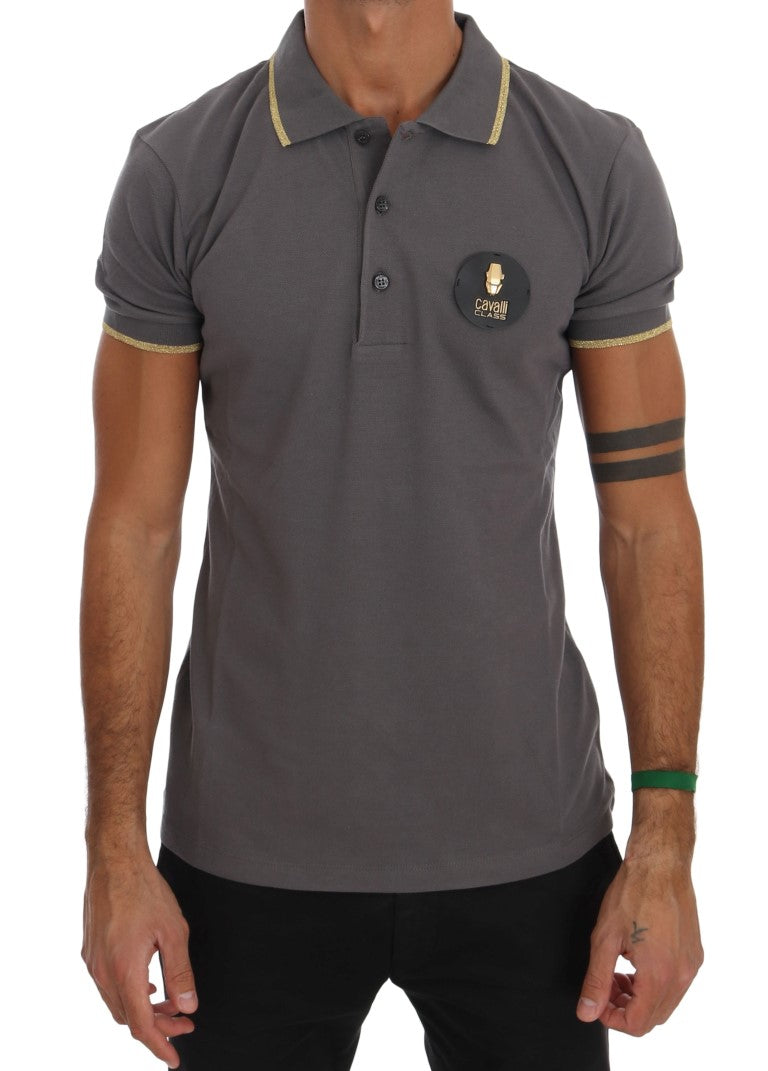 Polo elegante de algodón gris