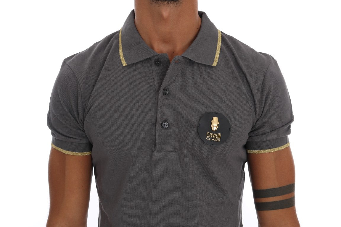 Polo elegante de algodón gris