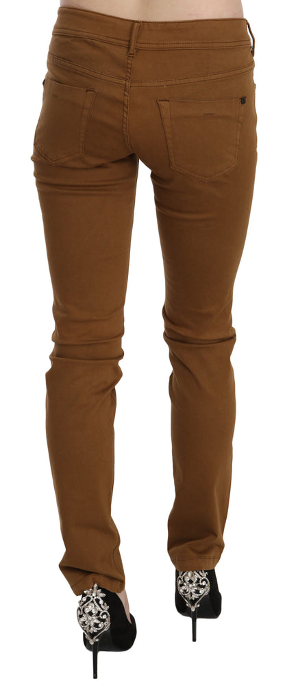 Schicke Skinny-Hose aus Baumwolle mit mittlerer Taille