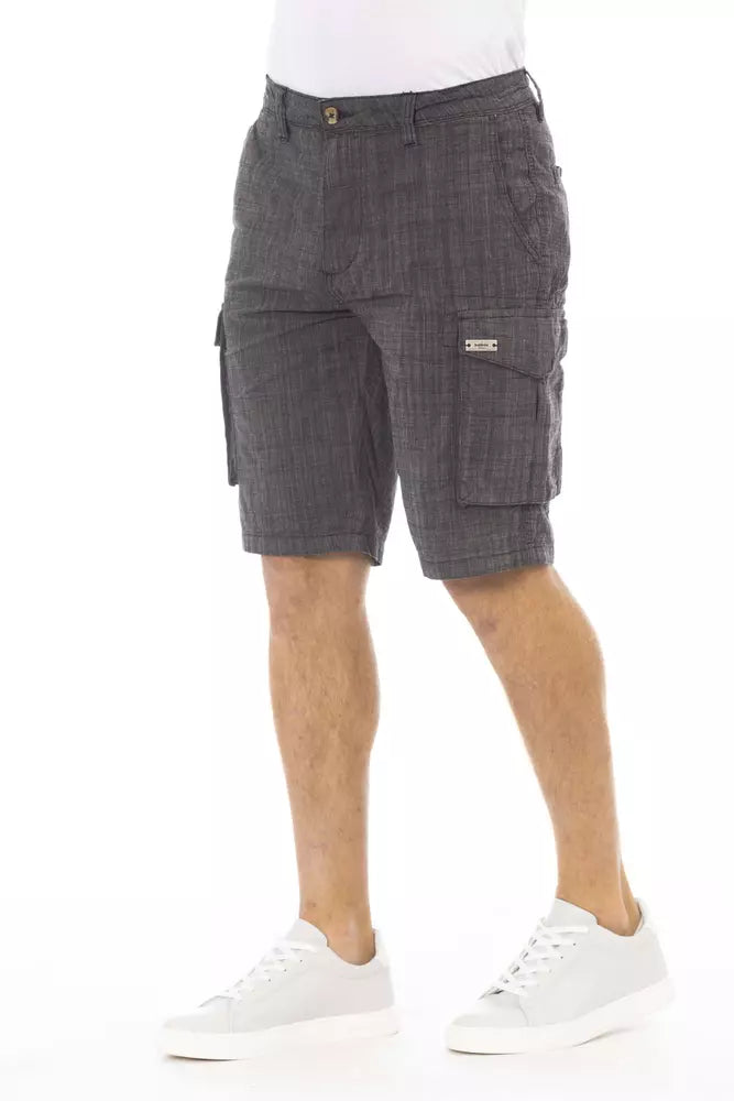 Schwarze Baumwollshorts für Herren