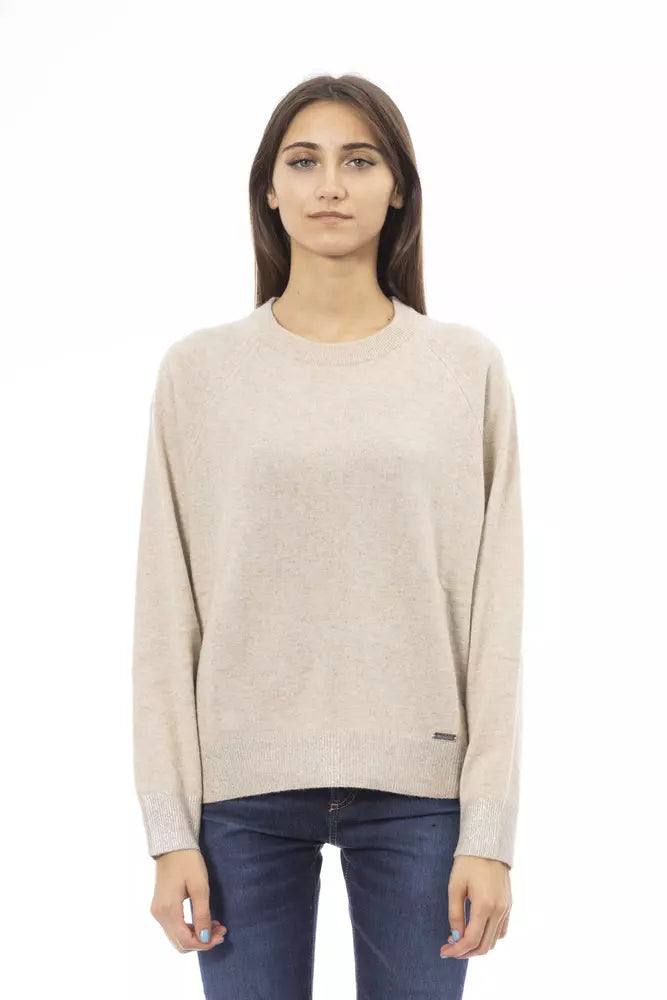 Suéter de cachemira beige para mujer