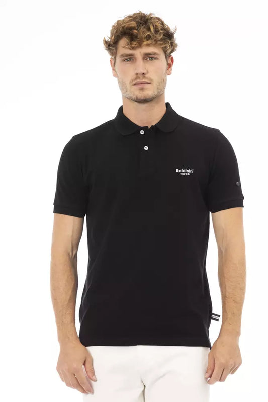 Polo de algodón negro para hombre