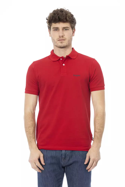 Polo de algodón rojo para hombre