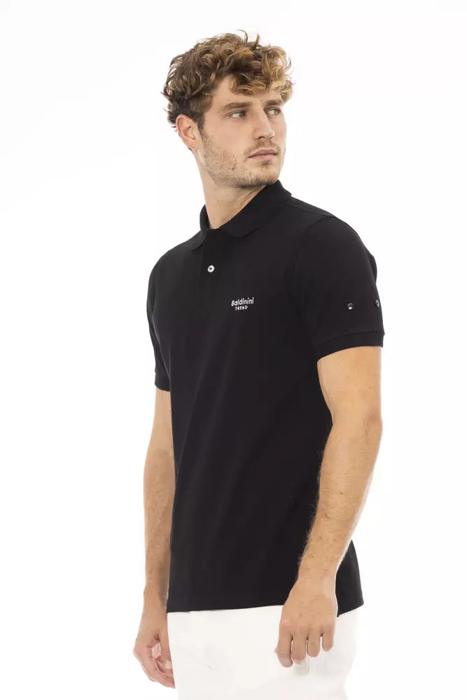 Polo de algodón negro para hombre