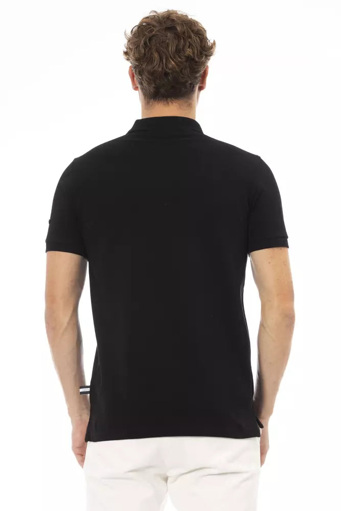 Polo de algodón negro para hombre