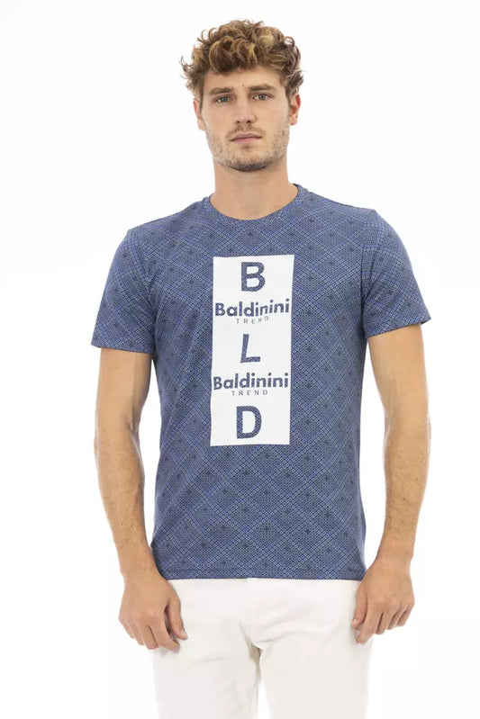 Camiseta de algodón azul para hombre