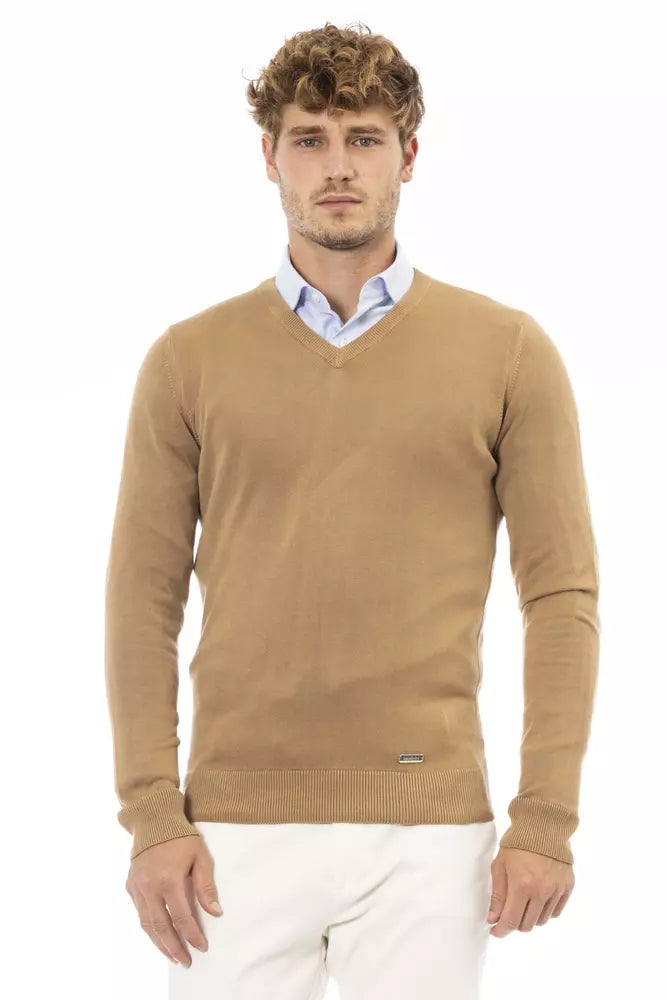 Suéter beige modal para hombre