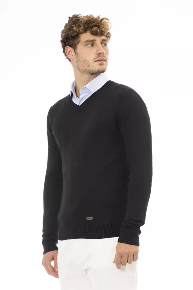 Schwarzer Modal-Pullover für Herren