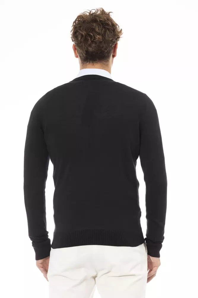 Schwarzer Modal-Pullover für Herren