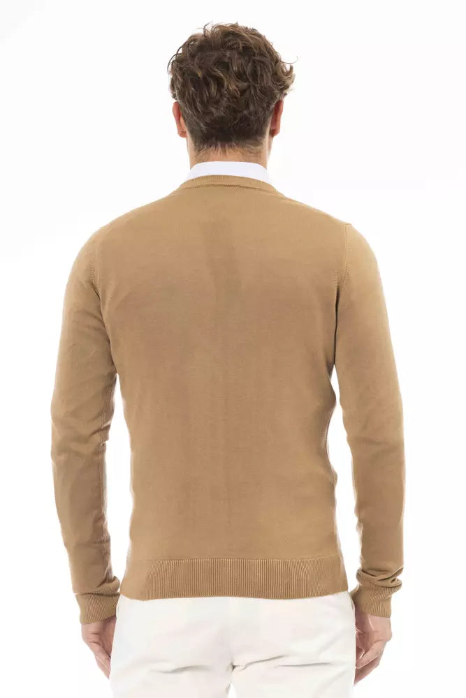 Suéter beige modal para hombre