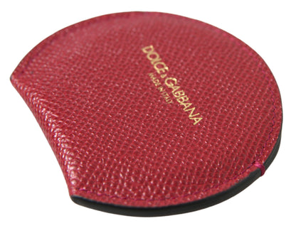 Chic Red Leather Hand Mirror Holder