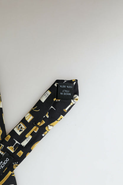 Exclusive Silk Tie with Musical Print