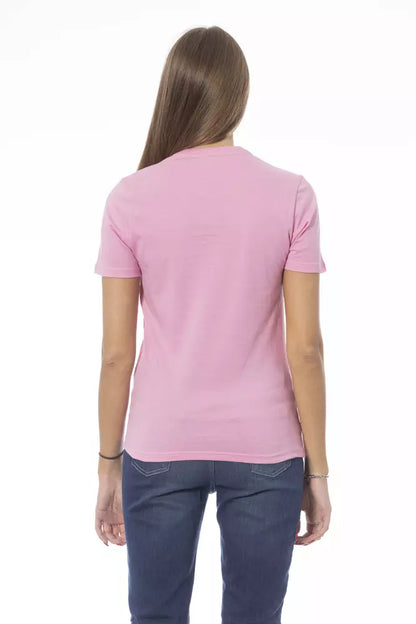 Pink Cotton Women T-Shirt