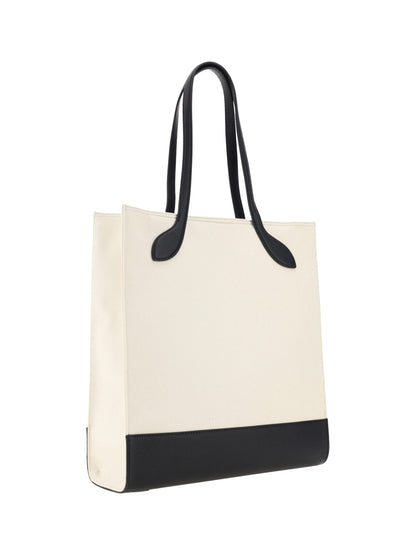 Chic Monochrome Leather Tote Bag