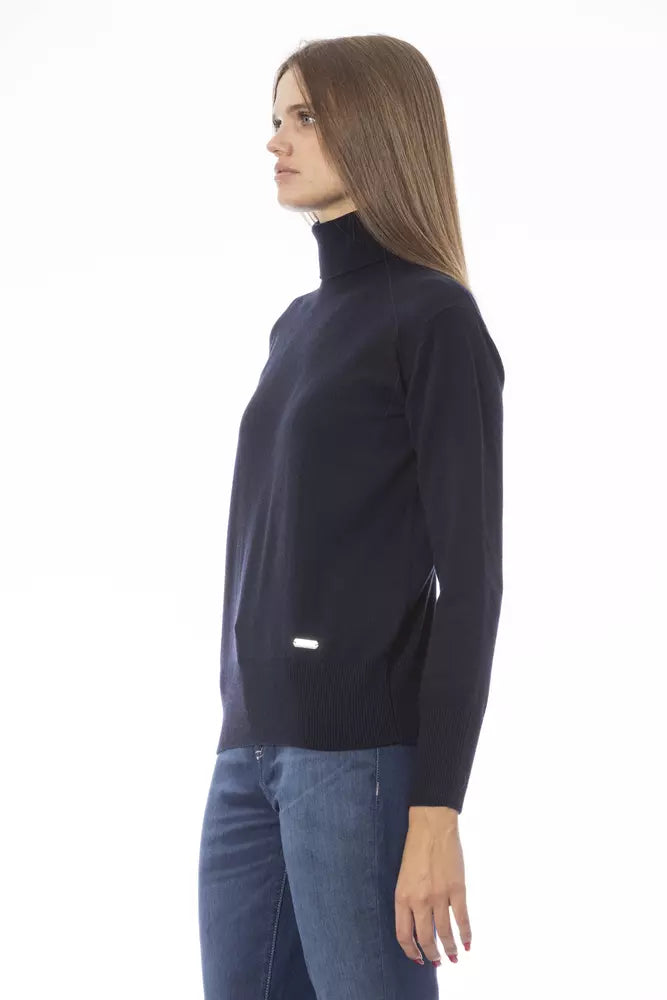 Blue Wool Women Sweater