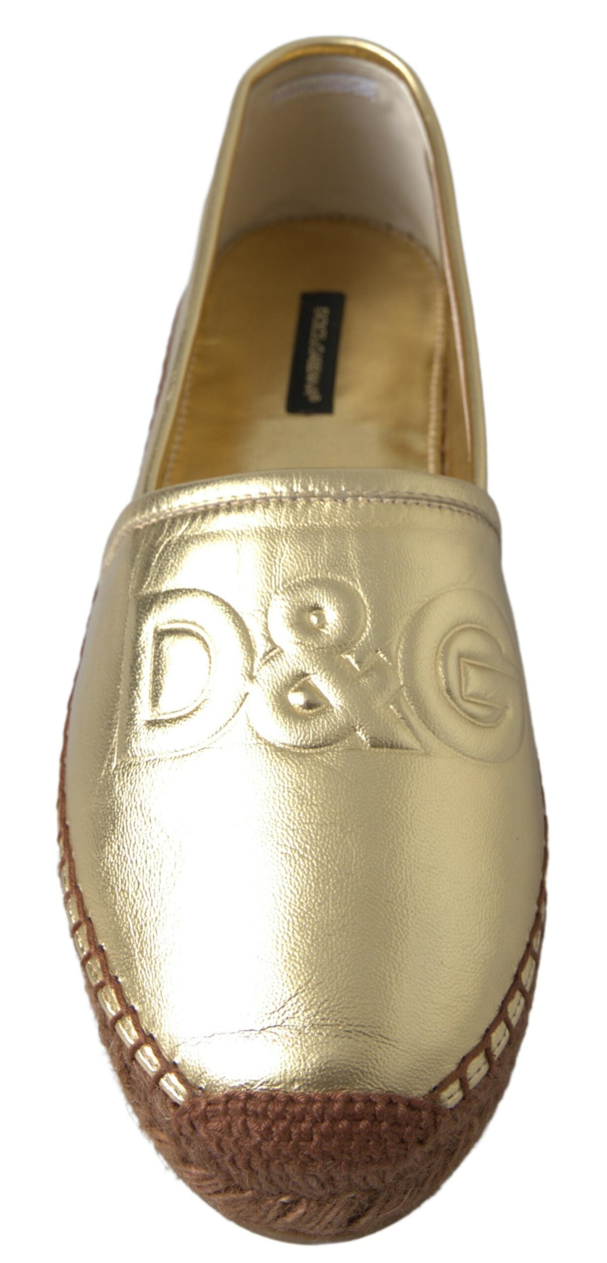 Espadrilles aus Leder „Golden Elegance“