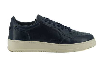 Elegante marineblaue Leder-Sneakers