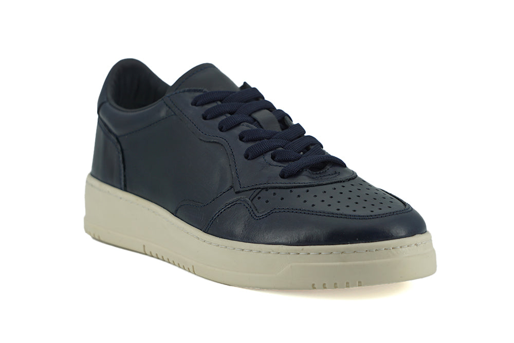 Elegante marineblaue Leder-Sneakers