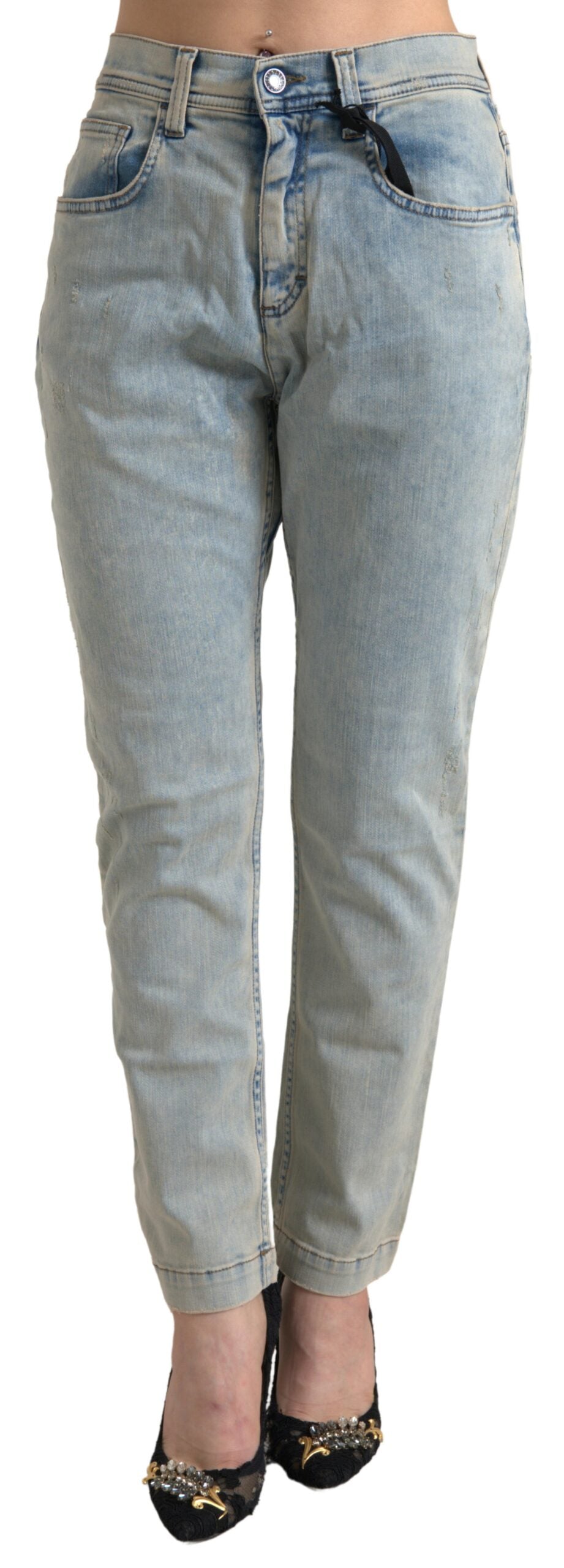 Schicke Skinny-Jeans mit mittlerer Taille in Blau