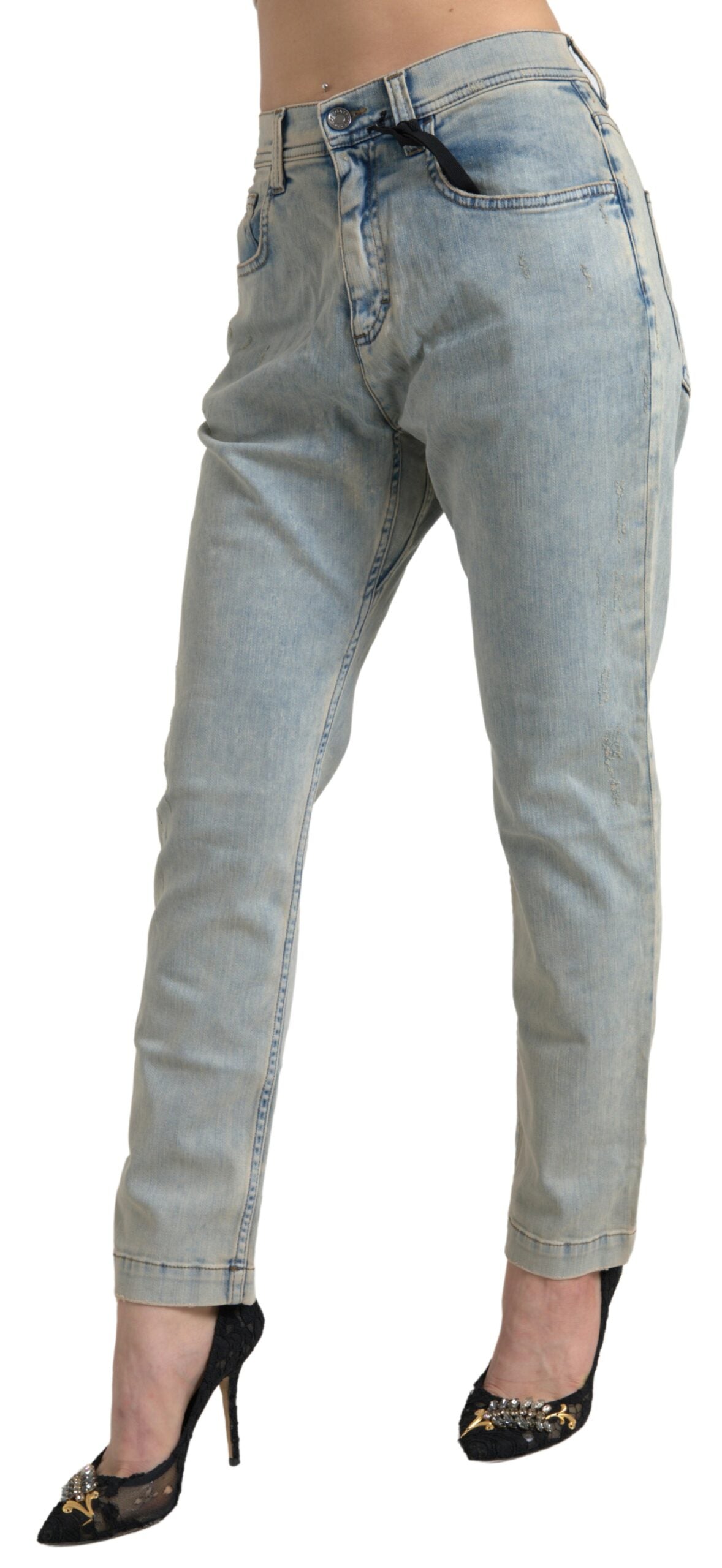 Schicke Skinny-Jeans mit mittlerer Taille in Blau