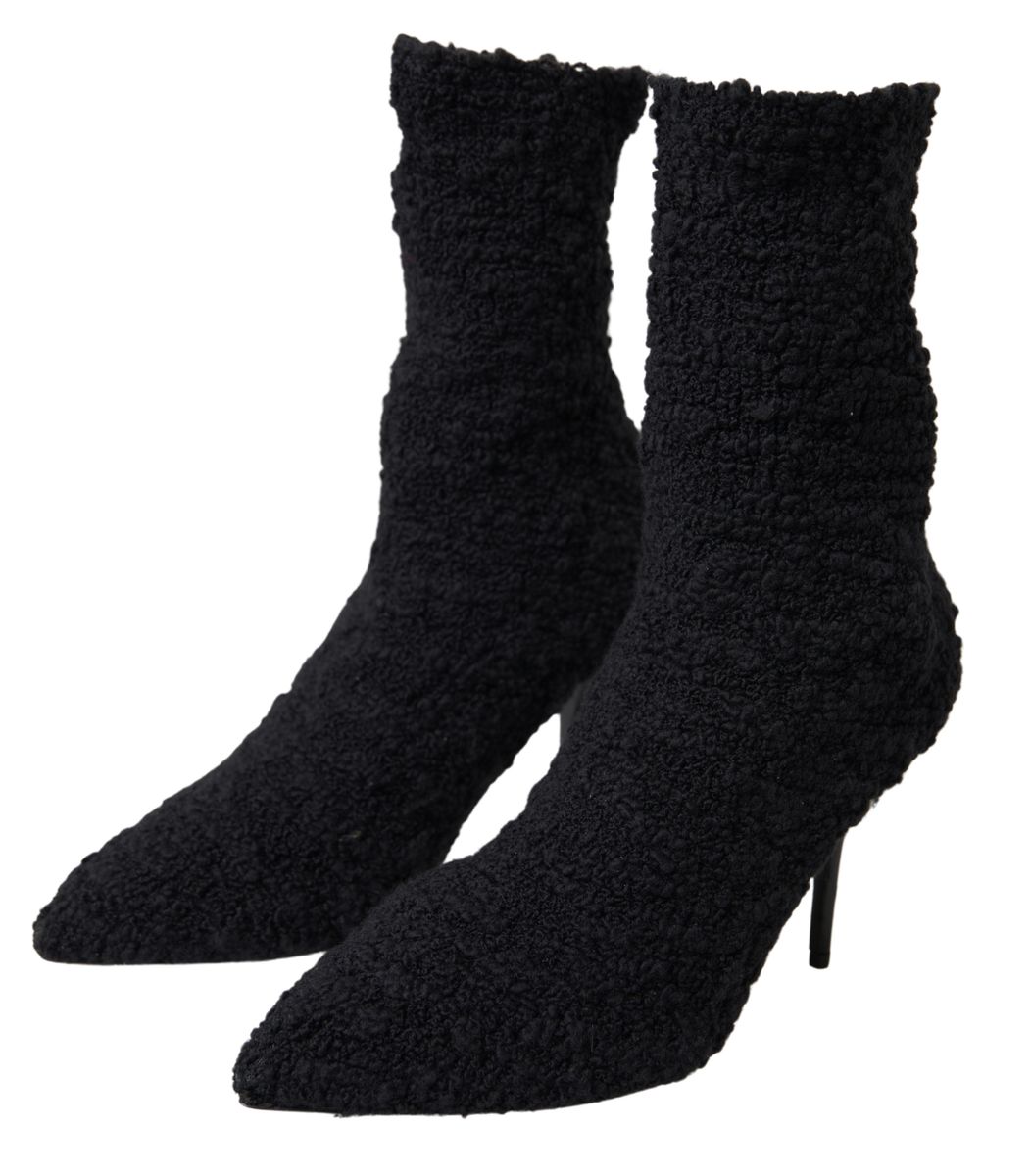 Elegant Virgin Wool Mid Calf Boots