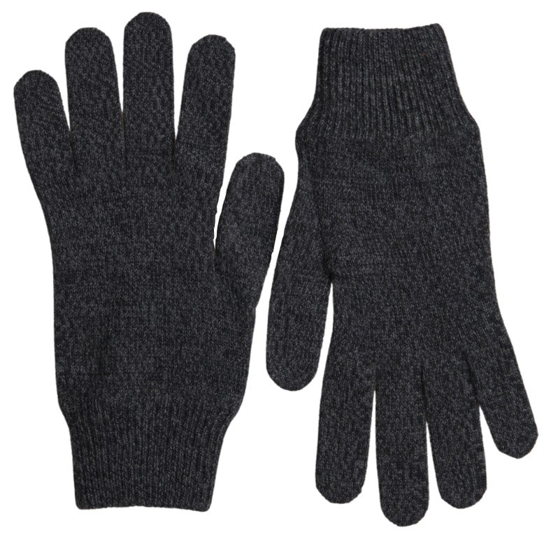 Elegant Virgin Wool Winter Gloves in Gray