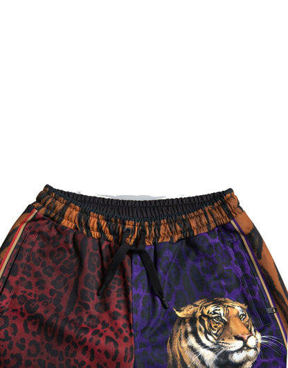 Bermudas elegantes multicolor con estampado exótico