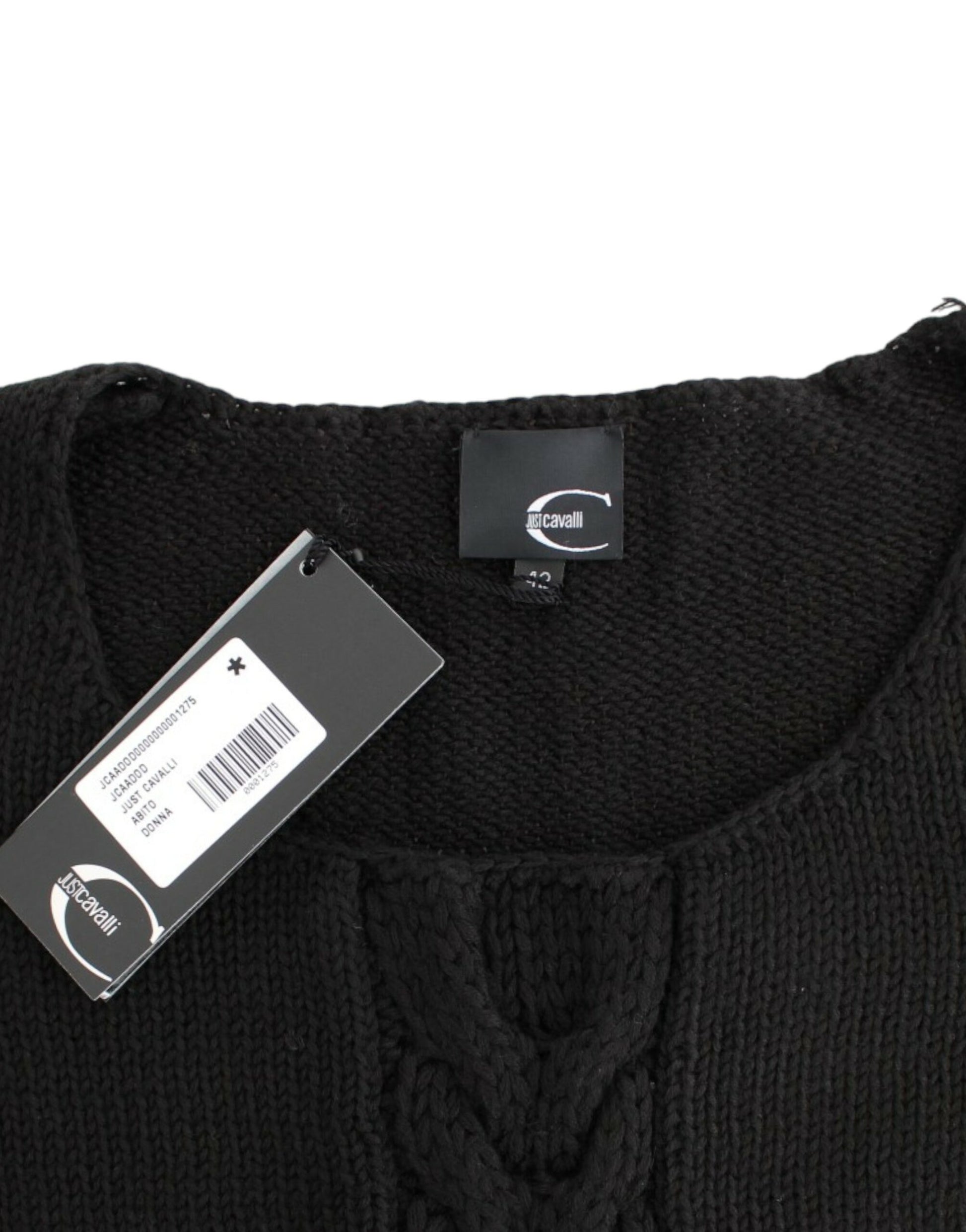 Alluring Black Knitted Crew Neck Sweater