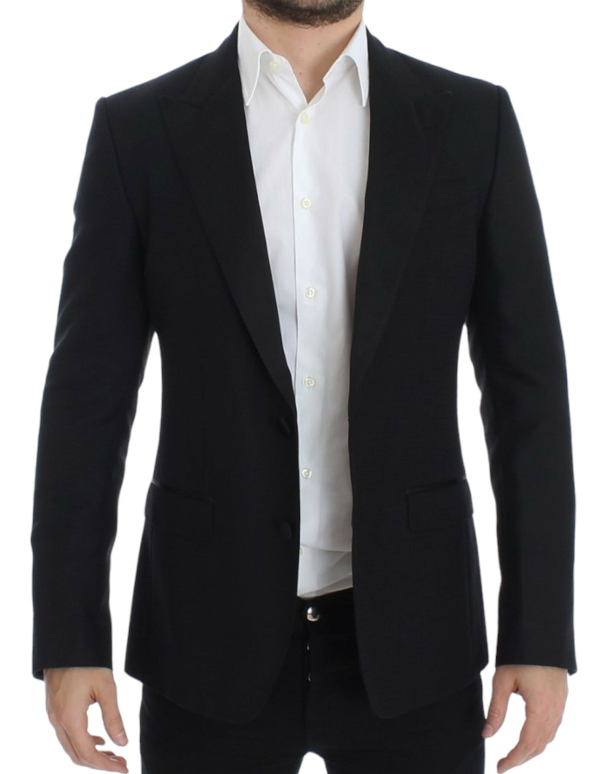 Eleganter schwarzer Sicilia-Blazer aus Seidenmischung