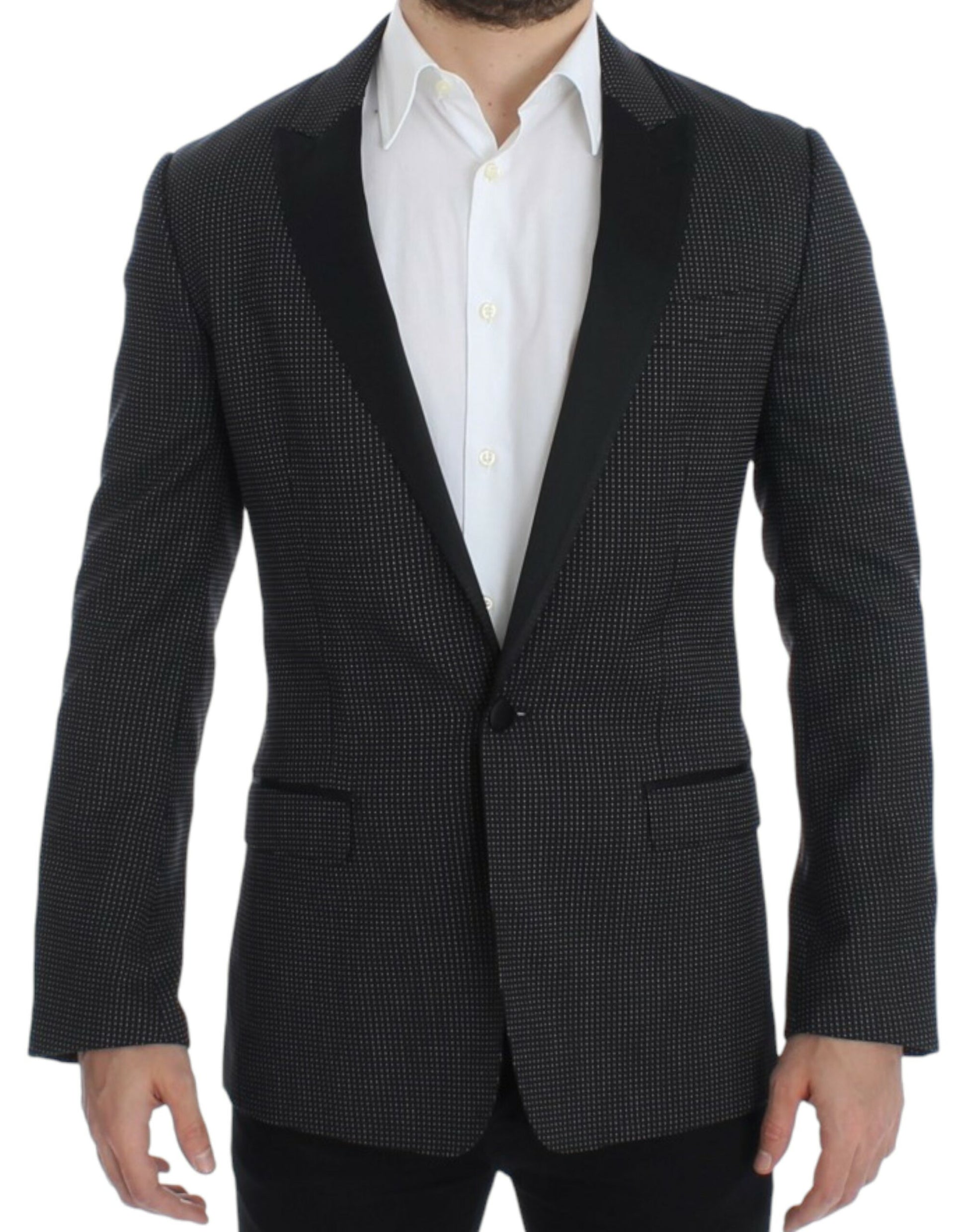 Eleganter schwarzer Slim Fit Blazer mit Polka Dots