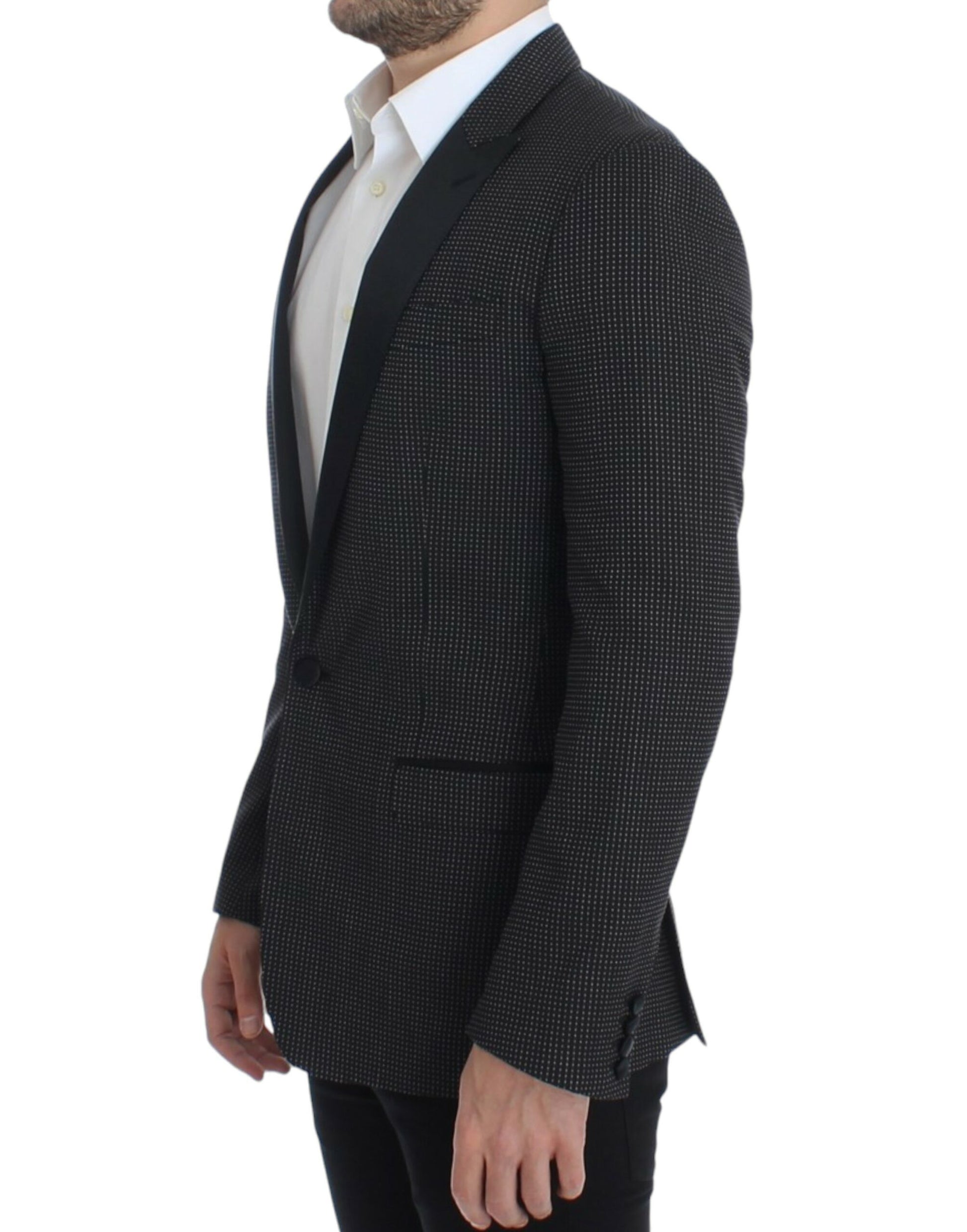 Eleganter schwarzer Slim Fit Blazer mit Polka Dots