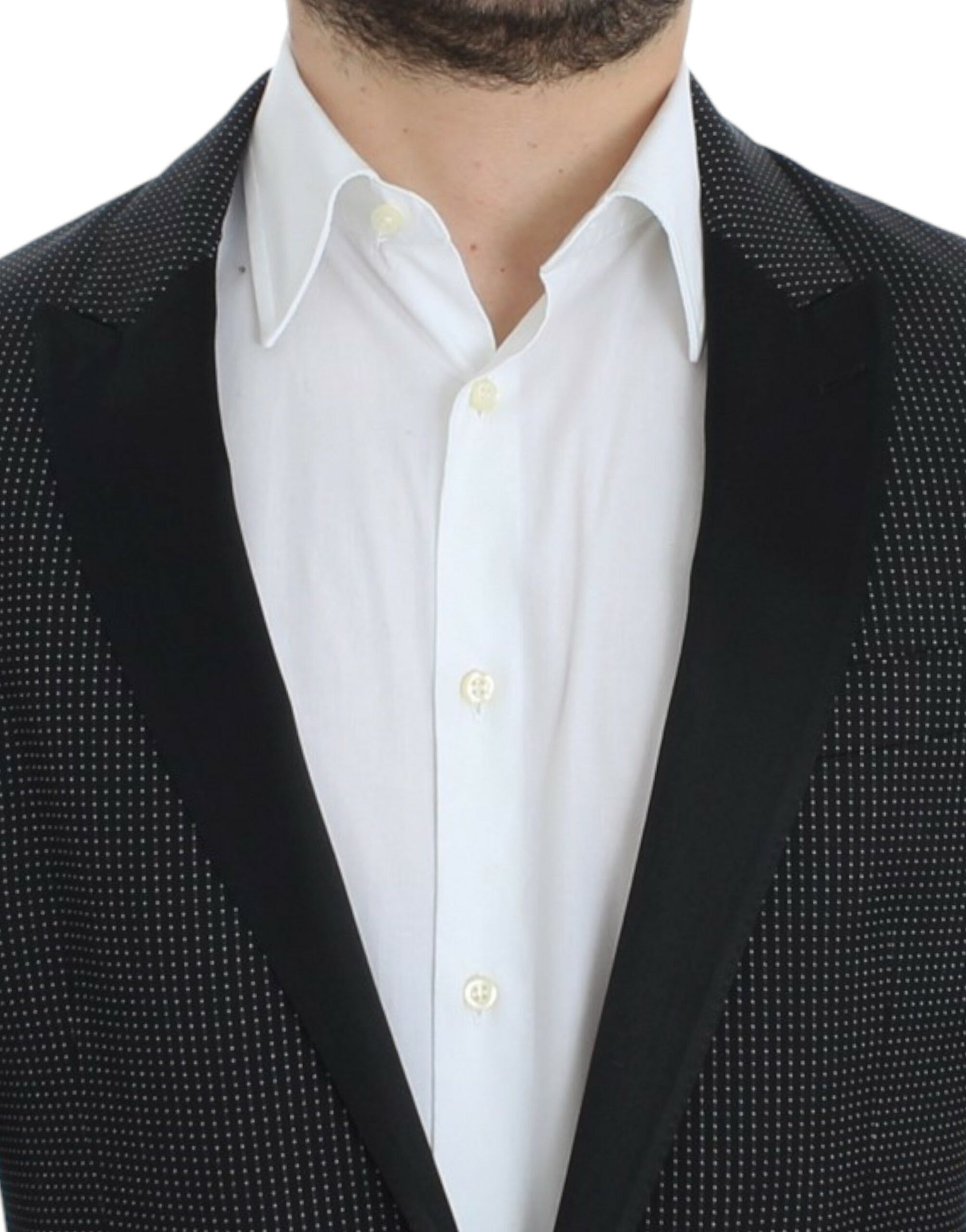 Eleganter schwarzer Slim Fit Blazer mit Polka Dots