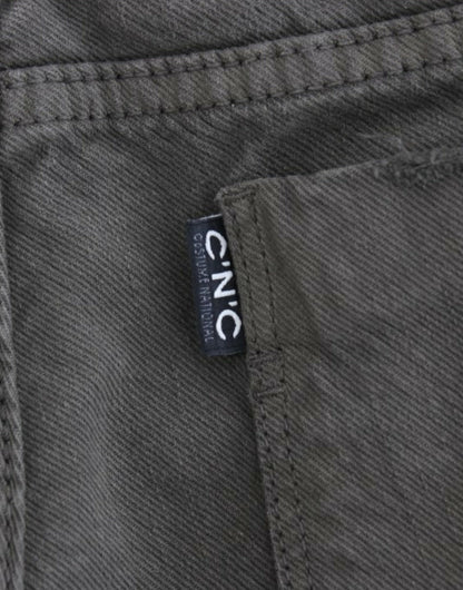 Schicke grüne Designer-Jeans mit schmalem Bein