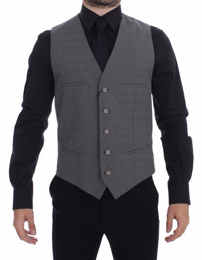 Elegante, graue Slim Fit-Weste