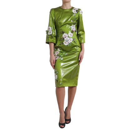 Floral Elegance Midi Sheath Dress