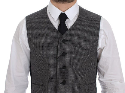 Elegant Single Breasted Gray Dress Vest