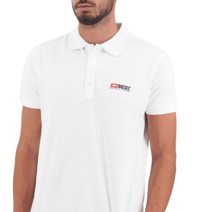 Elegantes weißes Baumwoll-Poloshirt mit kontrastierendem Logo