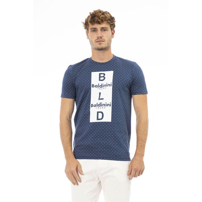 Camiseta de algodón azul para hombre